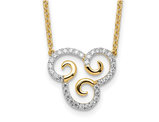1/4 Carat (ctw) Lab-Grown Diamond Swirl Necklace in 14K Yellow Gold with Chain
